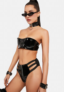 Vinyl Bra Top & Cut Out Panties Set - Black_01.jpg