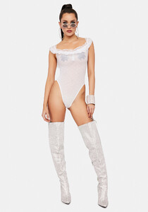 Ruffle Off Shoulder Sheer Flocked Teddy - White_01.jpg