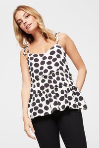 808 Petite Large Spot Tie Shoulder Cami Top image number 0.jpg