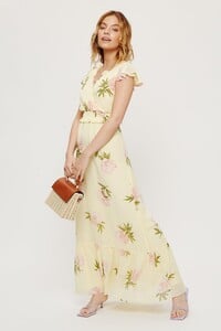 174 Petite Yellow Floral Maxi Dress image number 1.jpg