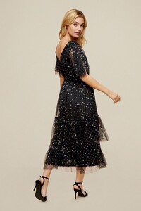 105 Petite Black Mesh Foil Spot Midi  image number 1.jpg