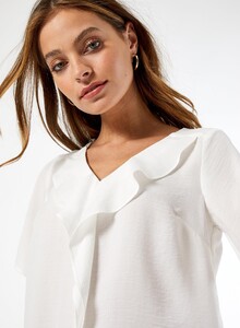 133 Petite White Ruffle Front Top image number 4.jpg