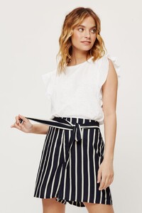 105 Stripe Tie Waist Shorts  image number 1.jpg