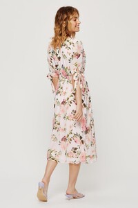 144 Petite Garden Floral Tie Sleeve Midi Dress image number 2.jpg