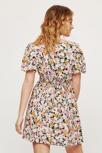 144 Petite Floral Print Shirred Waist Dress  image number 2.jpg