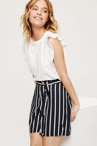 105 Stripe Tie Waist Shorts  image number 0.jpg