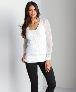 Free People Knit Cardi White - 1.jpg
