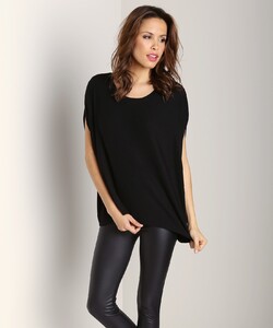Three Dots Scoop Neck Oversized Top Black - 1.jpg