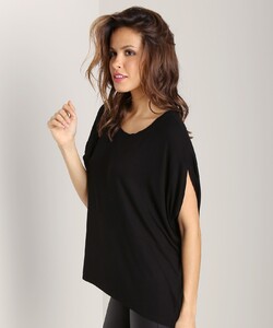Three Dots Scoop Neck Oversized Top Black - 3.jpg