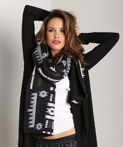 Plush Fleece-Lined Aztec Scarf Black.jpg