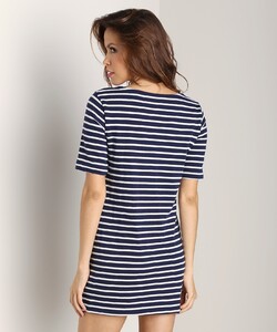 Three Dots Short Sleeve Tunic Top Evening Blue Stripe - 4.jpg