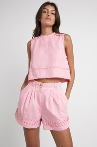 S92-21RE3101_Triada_Denim_Laced_Logo_Short_Bon_Bon_Pink-21877-Aje-55543_frontshot.jpeg