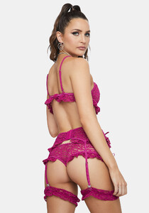 Four Piece Lace Bra Panty Garter Lingerie Set - Pink_04.jpg
