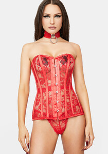 Daisy Corsets Sheer Lace Over Bust Corset - Red_01.jpg