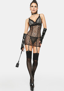 Crisscross Sheer Mesh Babydoll With Garters - Black_03.jpg