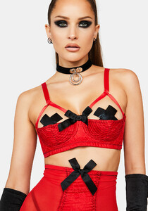 Playful Promises X Bettie Page Elsie Lace Quarter Cup Bra - Red_02.jpg