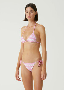 Balmain Pembe-Beyaz KADIN Pembe Beyaz Logolu Üçgen Bikini Takımı 898093_01.jpg