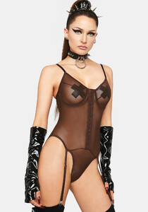 Forplay Hook And Eye Sheer Garter Teddy - Brown_03.jpg