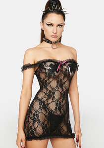 Off The Shoulder Sheer Lace Bodycon Babydoll - Black_03.jpg