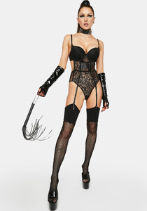 Lace Ribbon Lace Up Cutout Garter Teddy Black_01.jpg