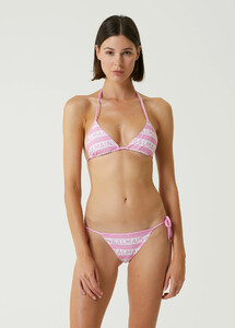 Balmain Pembe-Beyaz KADIN Pembe Beyaz Logolu Üçgen Bikini Takımı 898093_02.jpg