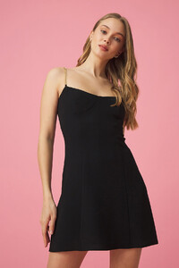 LISA Chain Strap Crepe Black Mini Dress.jpg
