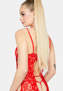 Chantilly Lace Corset Garters And Stockings Lingerie Set - Red_01.jpg