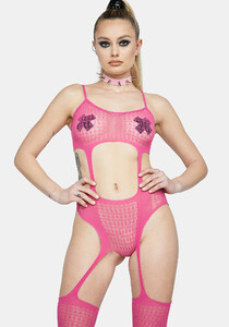Cut Out Lingerie Teddy With Attached Footless Stockings - Pink_01.jpg