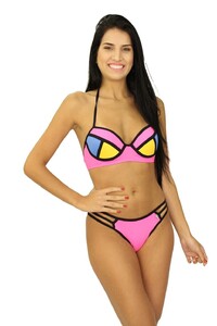 0547- Pink-Blue-Yellow Geometrical Bikini.jpg