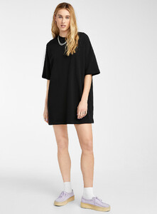 twik - Straight loose sweatshirt dress - Black - A1_1.jpg