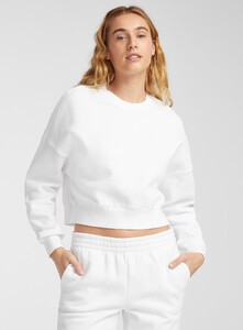 Miiyu x Twik - Organic cotton cropped sweatshirt - White - A1_1.jpg