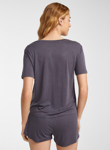 Miiyu x Twik - Short-sleeve solid lounge T-shirt - Dark Grey - A3_1.jpg