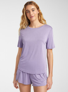 Miiyu x Twik - Short-sleeve solid lounge T-shirt - Mauve - A2_1.jpg