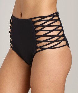 Mara Hoffman Lattice High Waisted Bottom Black - 3.jpg