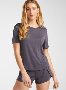 Miiyu x Twik - Short-sleeve solid lounge T-shirt - Dark Grey - A2_1.jpg