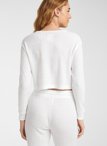 Miiyu x Twik - Waffle cropped lounge sweater - White - A2_1.jpg