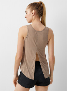 Adidas - Sheer jersey slit tank - Light Brown - A2_1.jpg