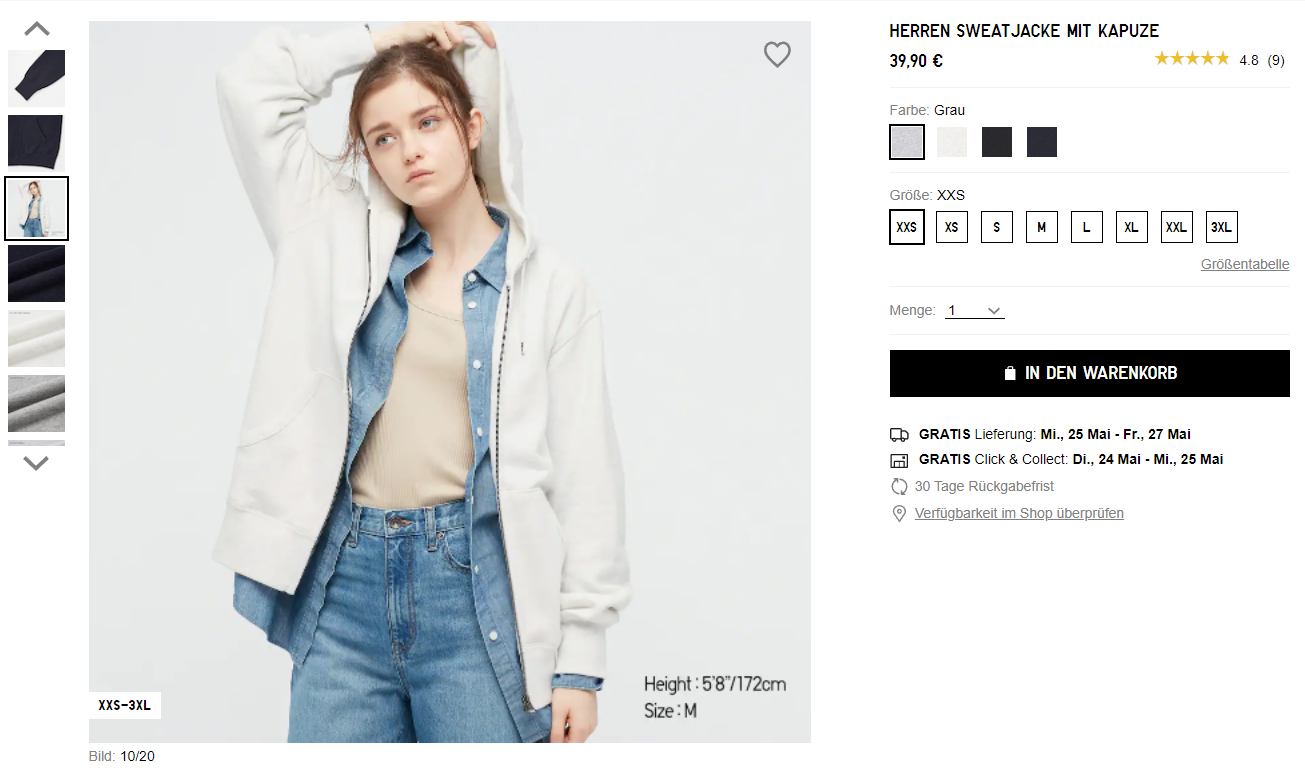 Searching for female Uniqlo Model