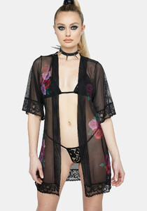 Floral Mesh Robe & G-String Thong Set - Black_01.jpg