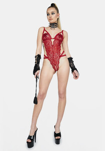 Sexy Lace Cut Out Teddy - Red_02.jpg