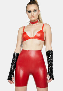 Bustedbrand Latex Biker Shorts - Red_01.jpg