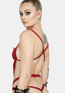 Sexy Lace Cut Out Teddy - Red_01.jpg