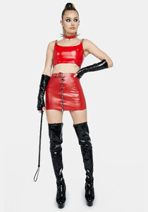 Bustedbrand Latex Moto Mini Skirt - Red_01.jpg