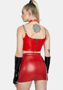 Bustedbrand Latex Moto Mini Skirt - Red_03.jpg