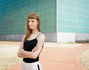 Stefani Brietzig model+red+hair+portrait+test+shoot+green+wall+commercial+photographer.jpg