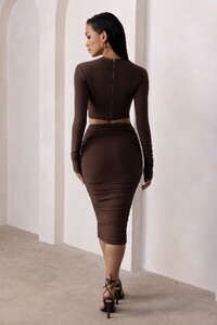 CL126229-FigurationChocolateBrownHighWaistRuchedBodyconMidiSkirt1_1200x.jpg