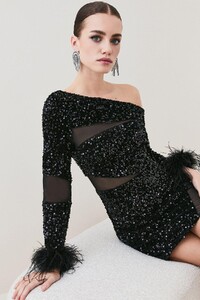 black-petite-sequin-velvet-mesh-detail-feather-cuff-jersey-mini--3.jpeg