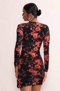 CL128095-EloraBlackOrangeFloralPrintPlungeNeckRuchedSideAsymmetricHemMiniDressWithSleeves2_1200x.jpg