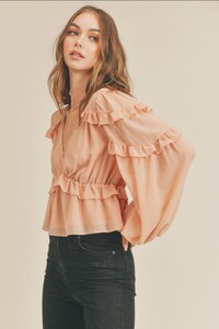 Lush Ruffle Detail Top - Front Full Image.jpg