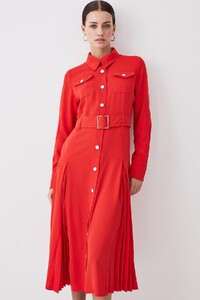 red-petite-soft-tailored-pleat-panel-sleeved-belted-midi-dress.jpeg